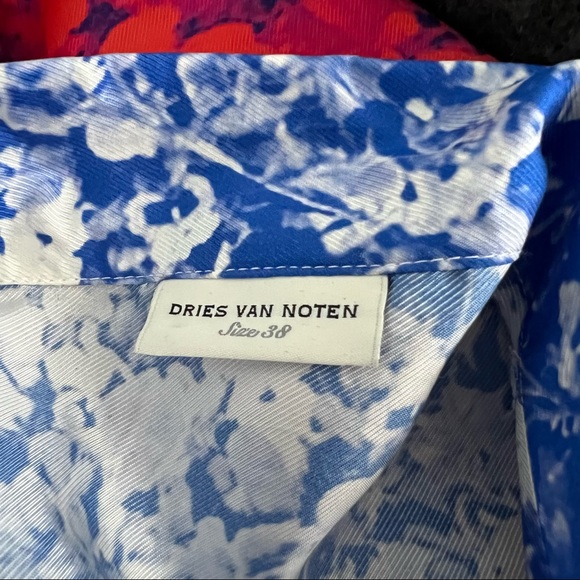 Dries Van Noten Blue Wrap Midi Floral Dress - Picture 8 of 8